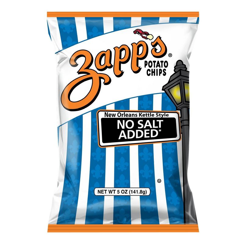Zapp's New Orleans Kettle Style No Salt Added Potato Chips - 5oz