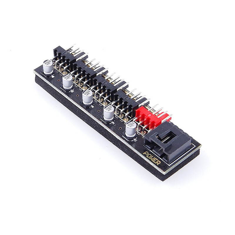 EnLabs PRPWMHUB5 5-Channel Motherboard 4-Pin PWM Fan Hub 1 to 5 Fan Power Splitter Hub w/ 5 Solid Capacitors Suitable for 12V 3Pin / 4Pin fan (12V)