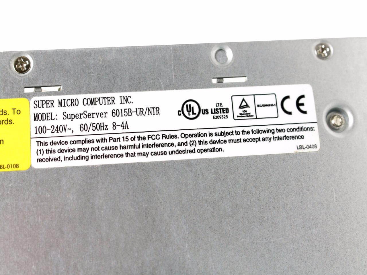 SuperMicro SuperServer 6015B-UR/NTR Dual Xeon Processor DDR2 RAM Server 9N2YD