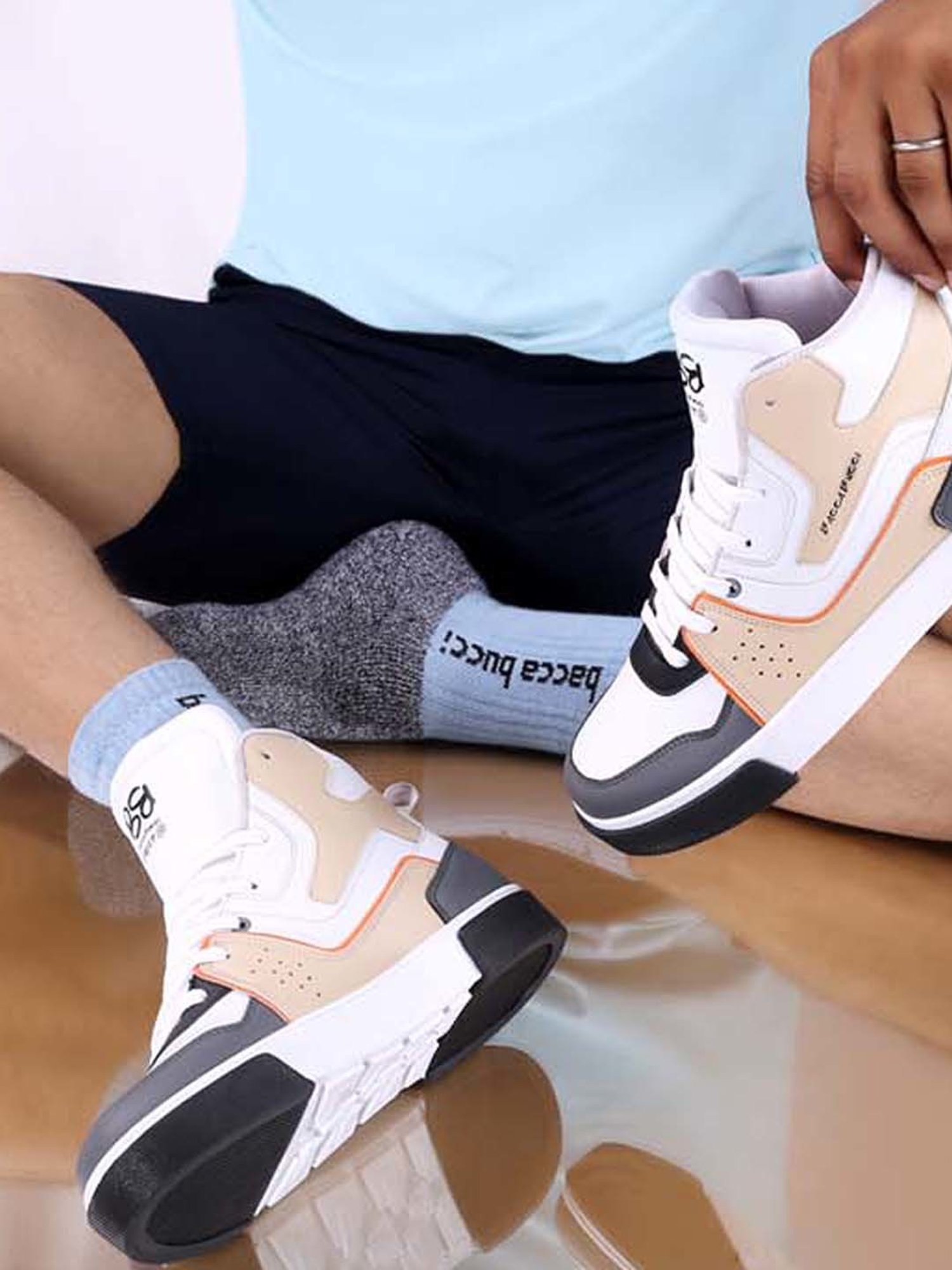 Bacca Bucci Men's EVOKE Beige Ankle High Sneakers