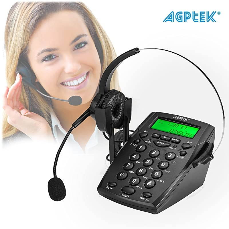 Call Center Dialpad Headset Telephone with Tone Dial Key Pad & REDIAL