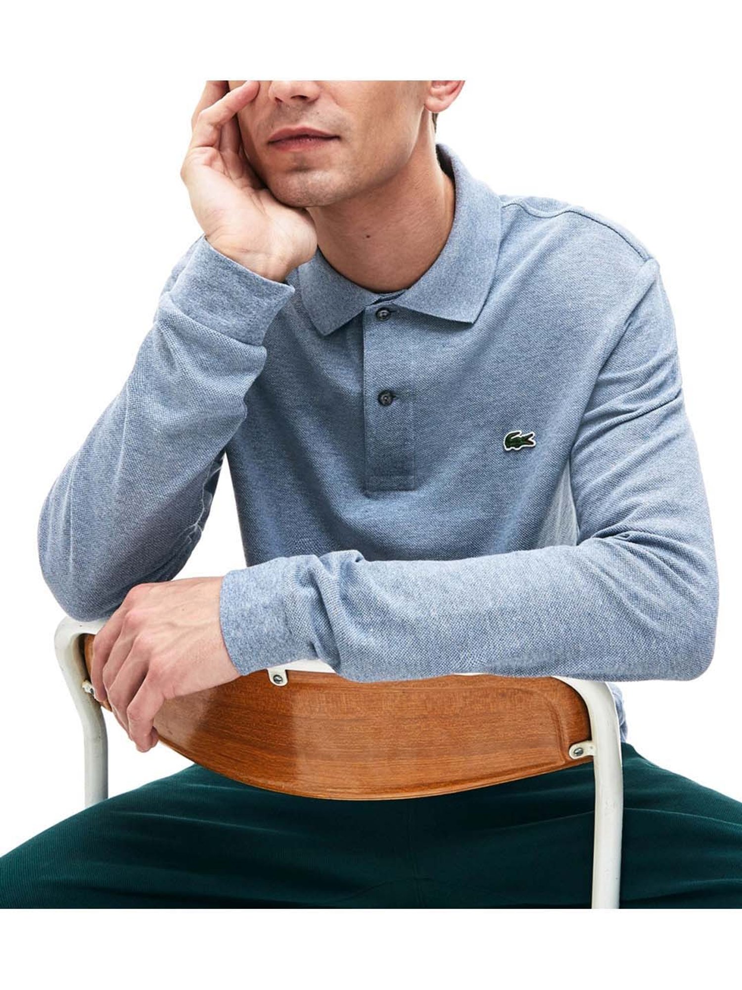 Lacoste Blue Boxy Fit Marl Petit Pique Polo T-Shirt