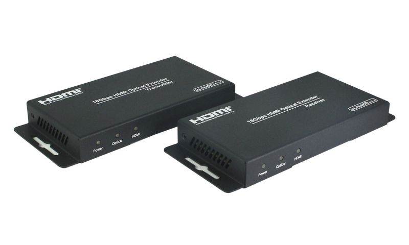 BZBGEAR 4K UHD 18Gbps Fiber Optic Extender over Single or Mulit-mode Fiber Optic cabling with RS-232 and 2-way IR