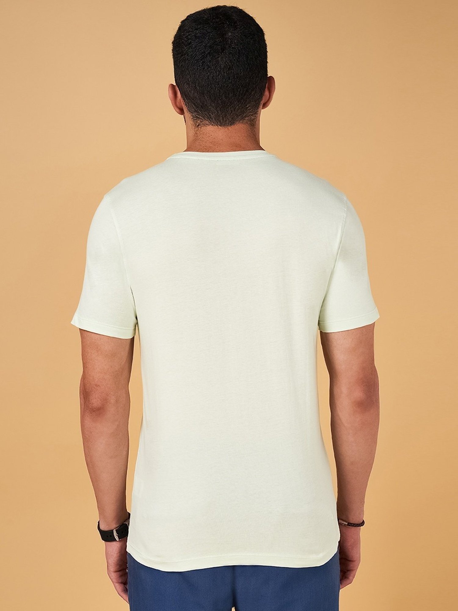 Urban Ranger by Pantaloons Mint Cotton Slim Fit Printed T-Shirt