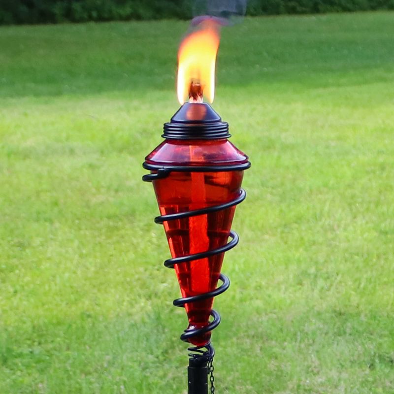 5.5" Petite Lantern Metal Table Torch Black - TIKI