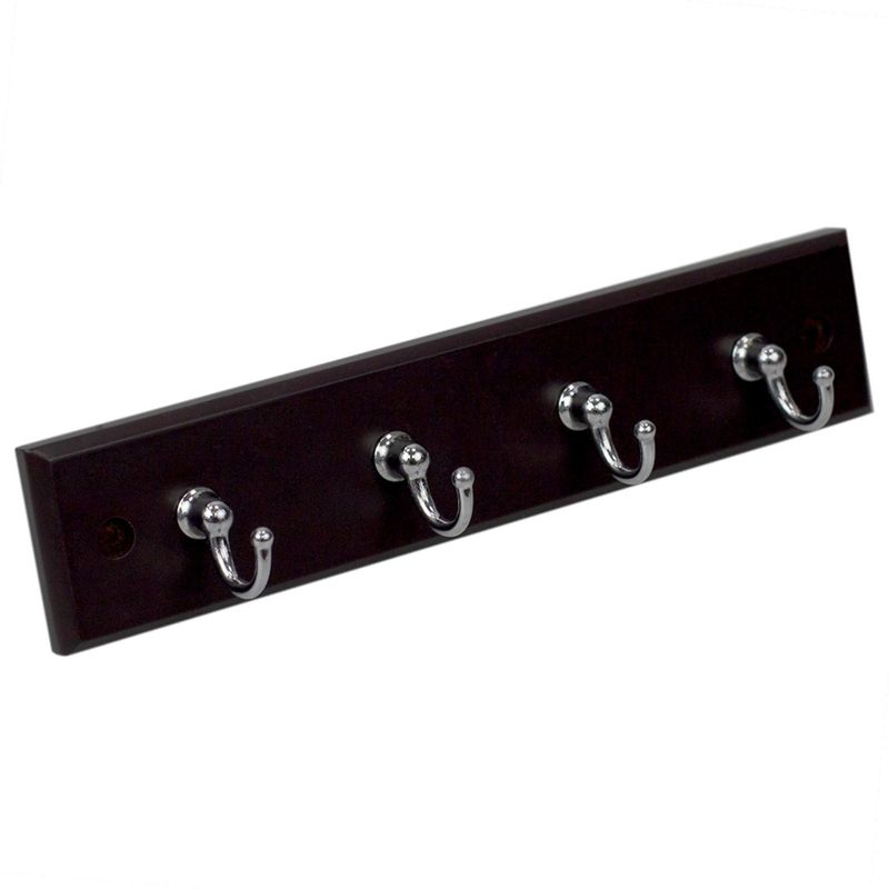 Home Basics 4 Hook Wall Mounted Key Rack, Cherry