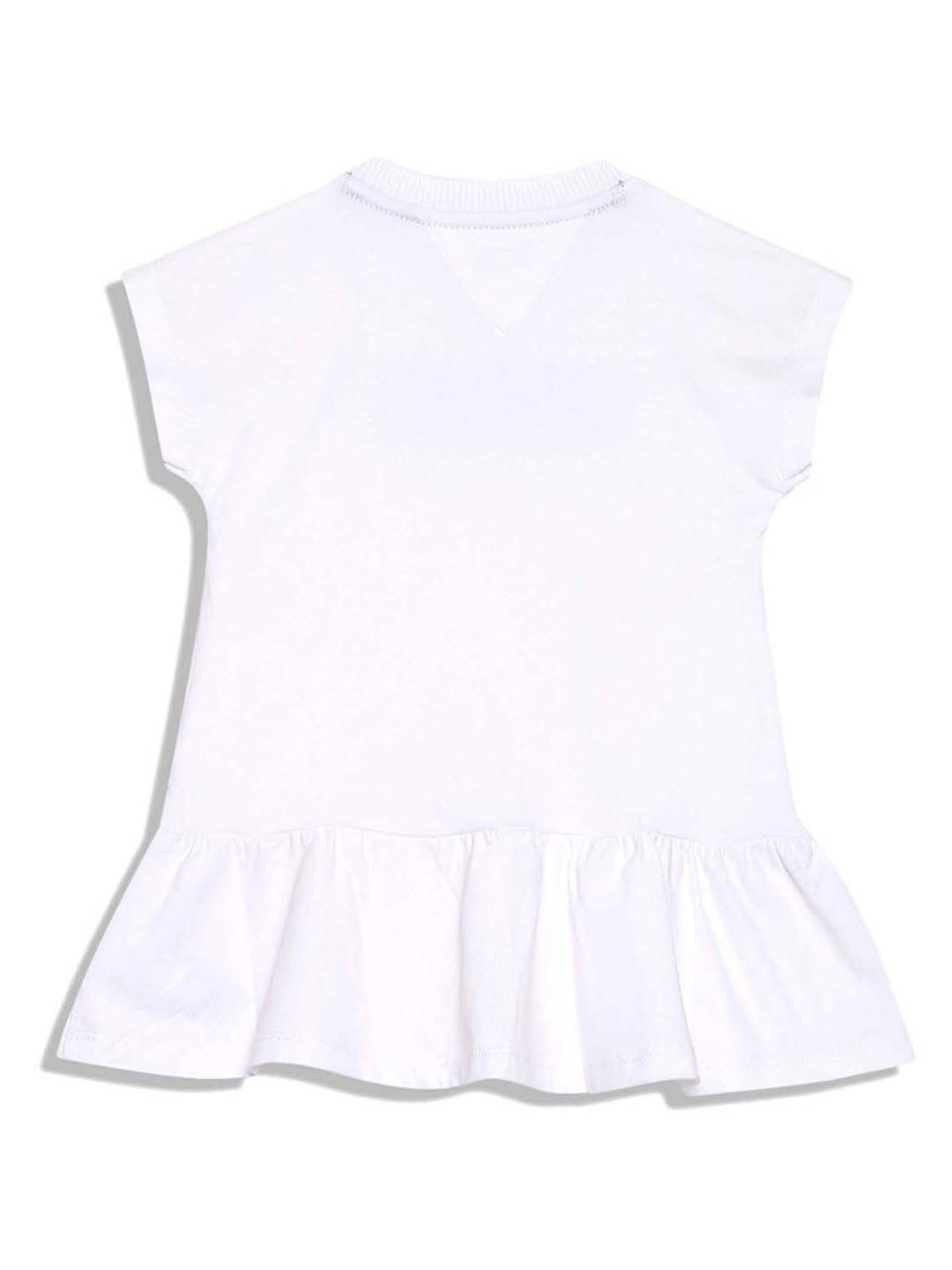 Tommy Hilfiger Kids White Cotton Logo Dress