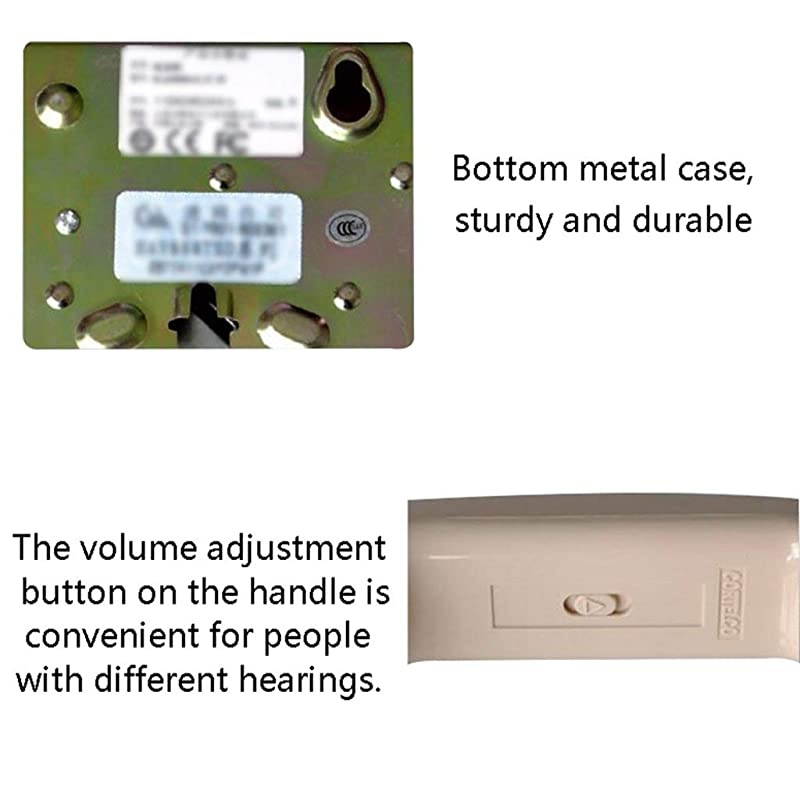 Style Retro Wall Phone with Handset Volume Control Landline Corded Telehone Waterproof and Moisture Proof for Home,Hotel,Bathroom,Living Room,School and Office,Beige