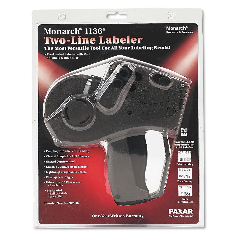 Monarch Pricemarker Model 1136 2-Line 8 Characters/Line 5/8 x 7/8 Label Size 925082