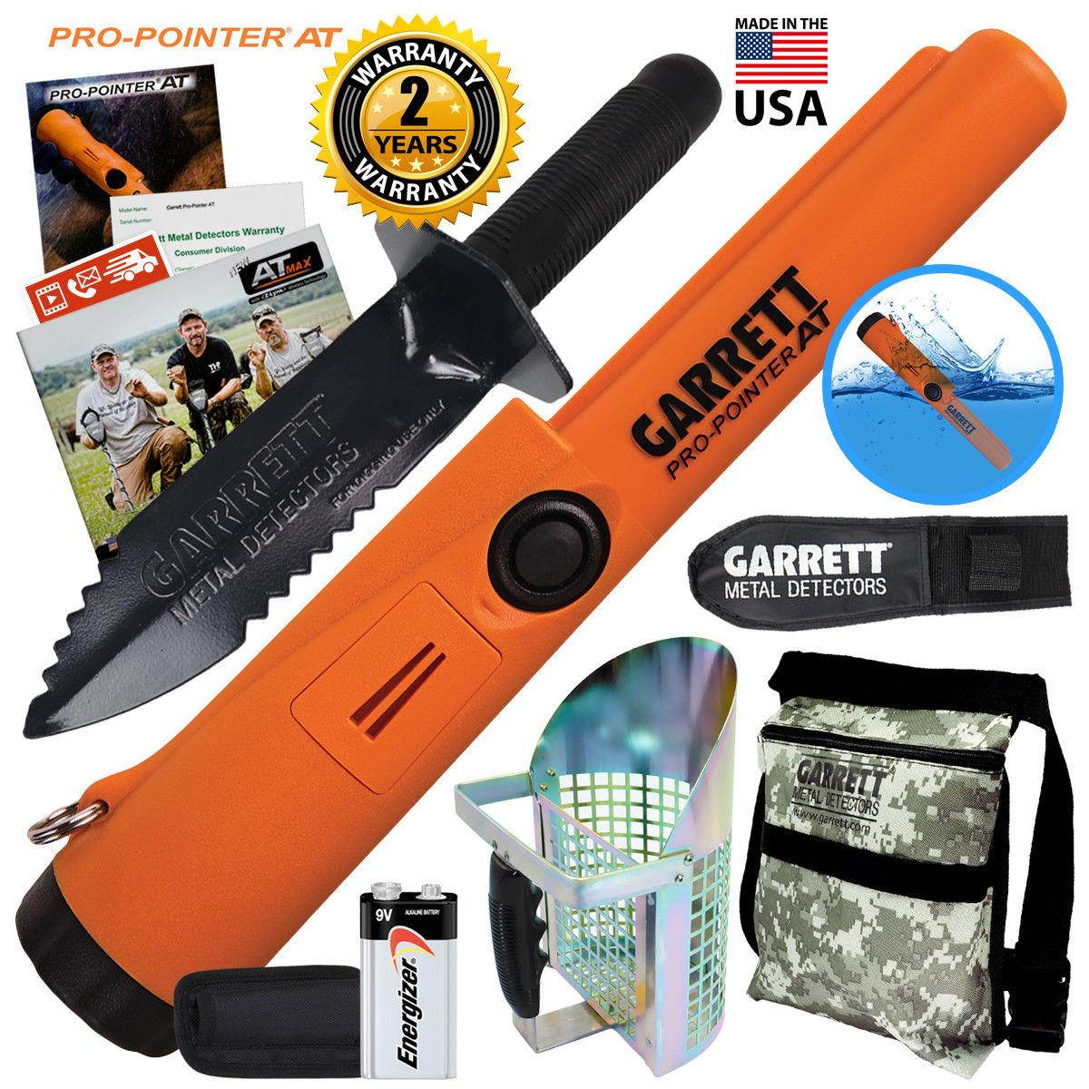 Garrett Pro Pointer AT Pinpointer Waterproof w/ Edge Digger, Sand Scoop & Pouch