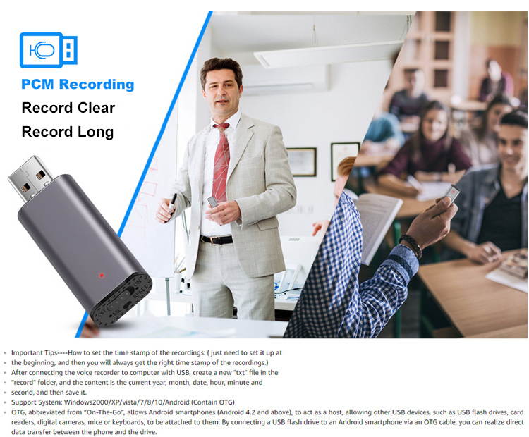 Voice Recorder U Disk Voice Recorder Portable Noise Reduction Recording U Disk Meeting Recorder
