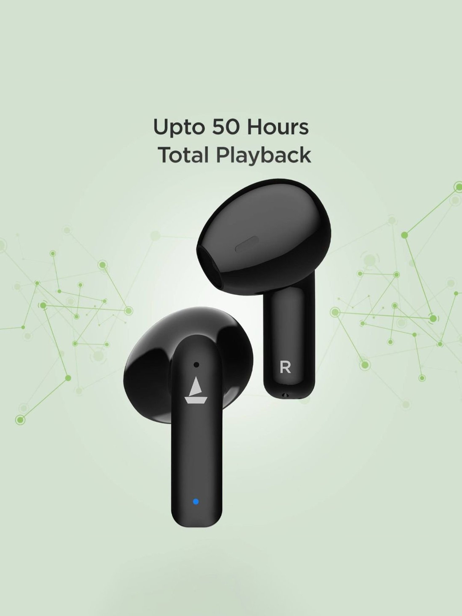 Boat Airdopes 100 In Ear BT Earbuds with Quad Mics ENx Technology (Opal Black, True Wireless)