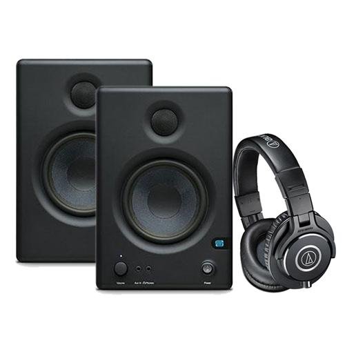PreSonus Eris E.45 HD 2-Way 4.5" Nearfield Monitors, - Bundle With Audio-Technica ATH-M40x Professional Monitor Headphones, Black