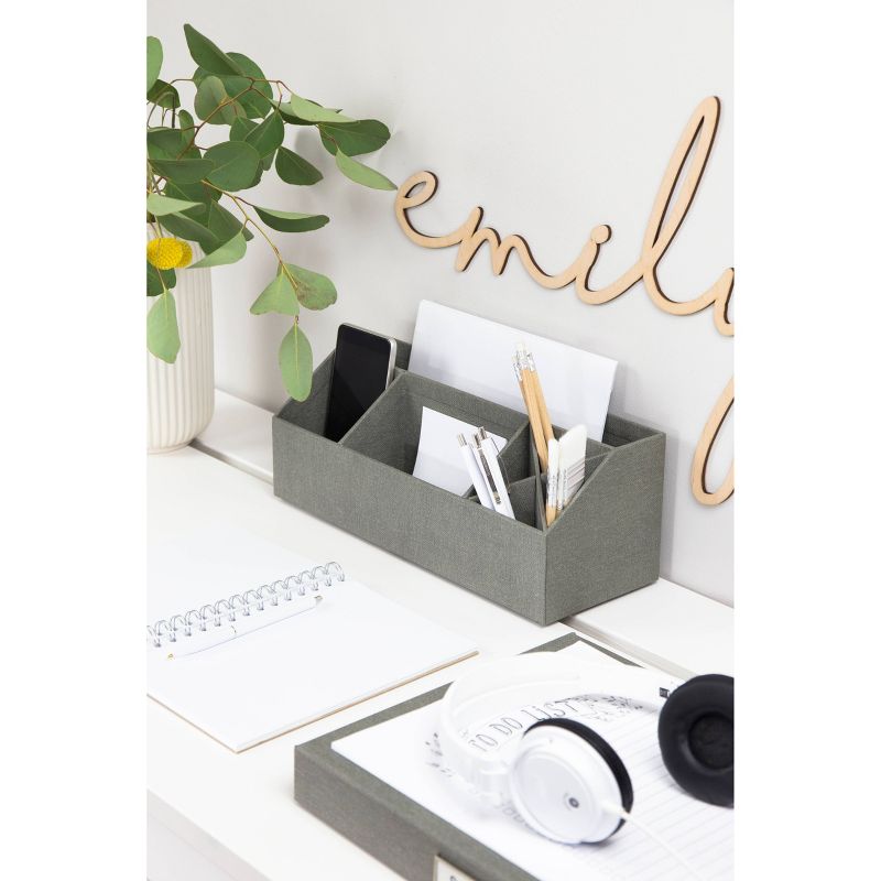 Elisa Canvas Desk Organizer Gray - Bigso Box of Sweden