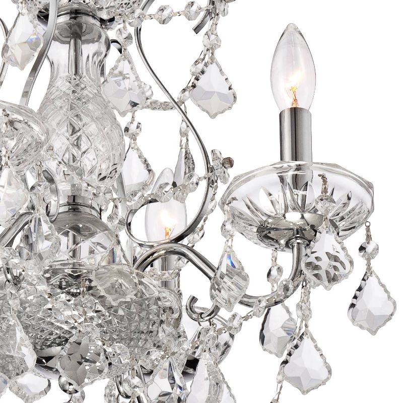 Vienna Full Spectrum Chrome Chandelier 17" Wide Clear Crystal 4-Light Fixture for Dining Room House Foyer Kitchen Island Entryway
