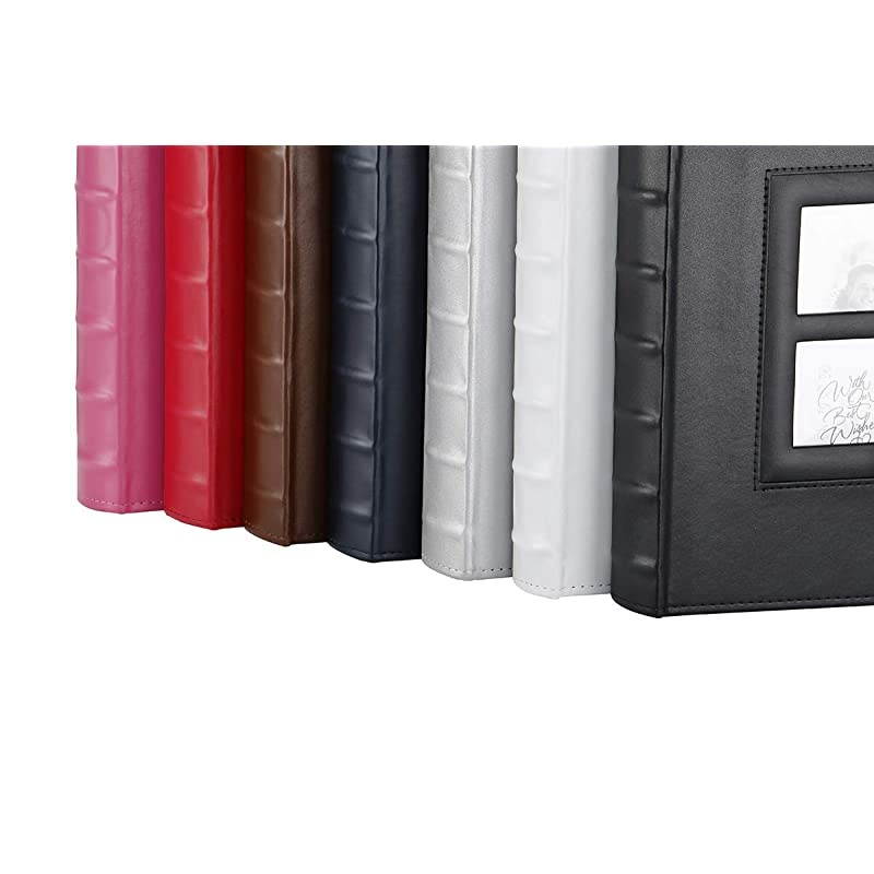 Photo Album 4x6 600 Photos, Large Capacity Wedding Family Leather Cover Picture Albums Holds 600 Horizontal and Vertical 4x6 Photos with Black Pages (Brown)