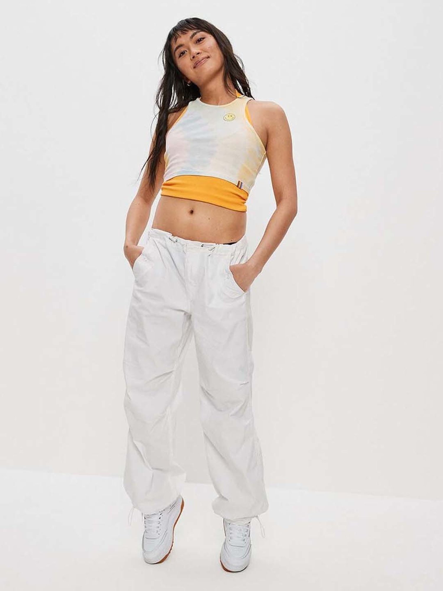 American Eagle Outfitters Multicolored Printed Cropped Tank Top