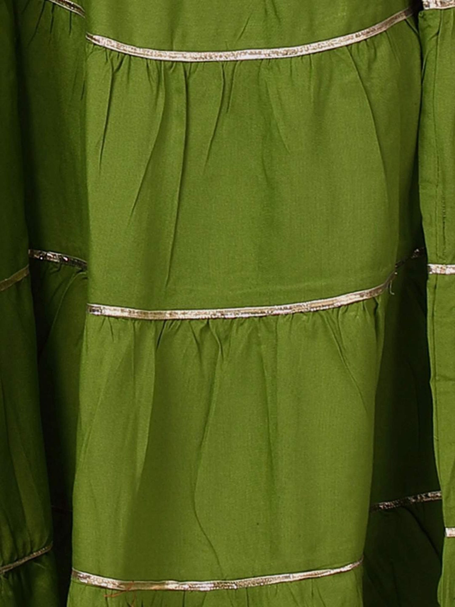 Aarika Green Cotton Striped Sharara