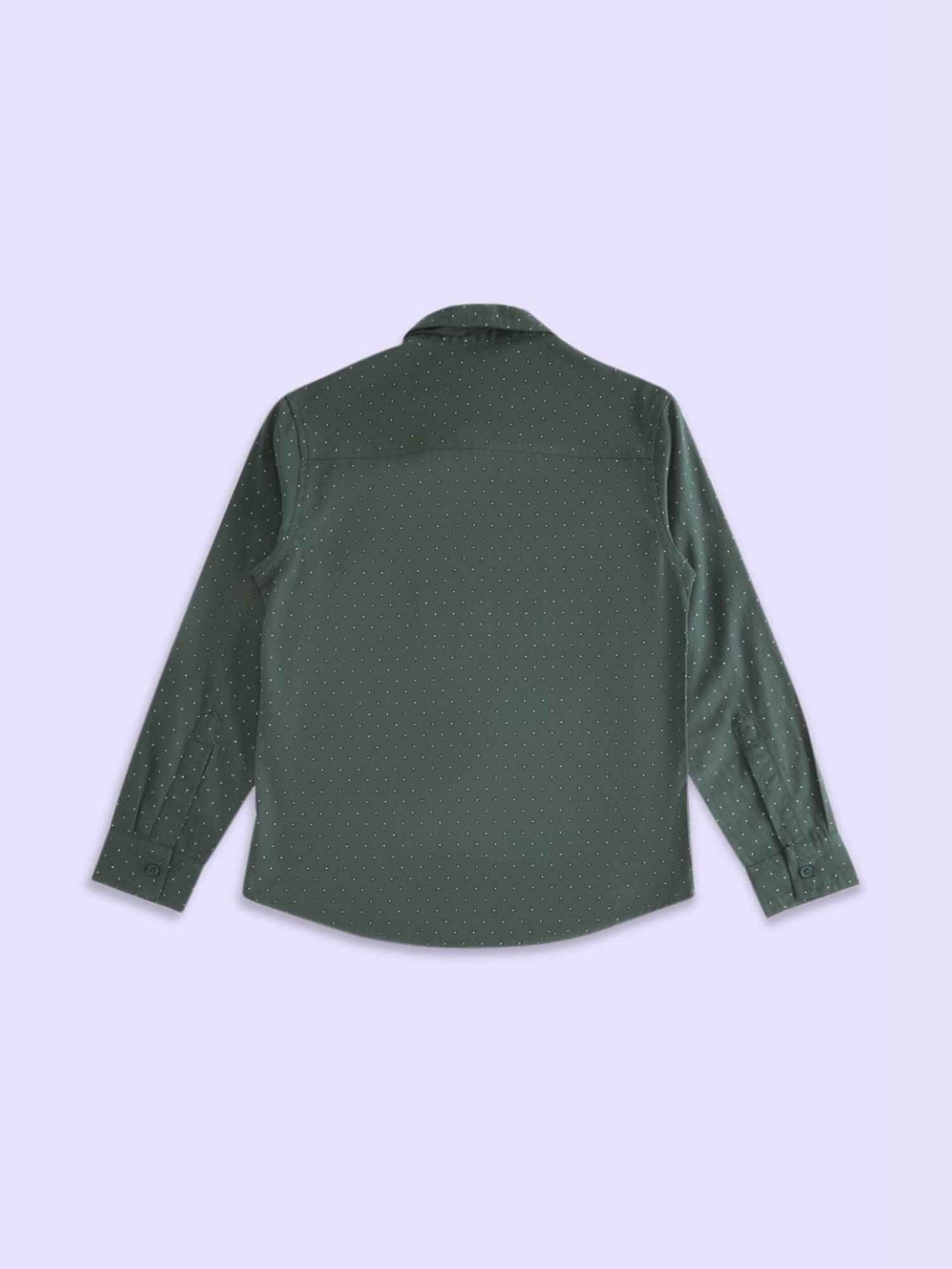 Pantaloons Junior Teal Blue Cotton Printed Full Sleeves Shirt