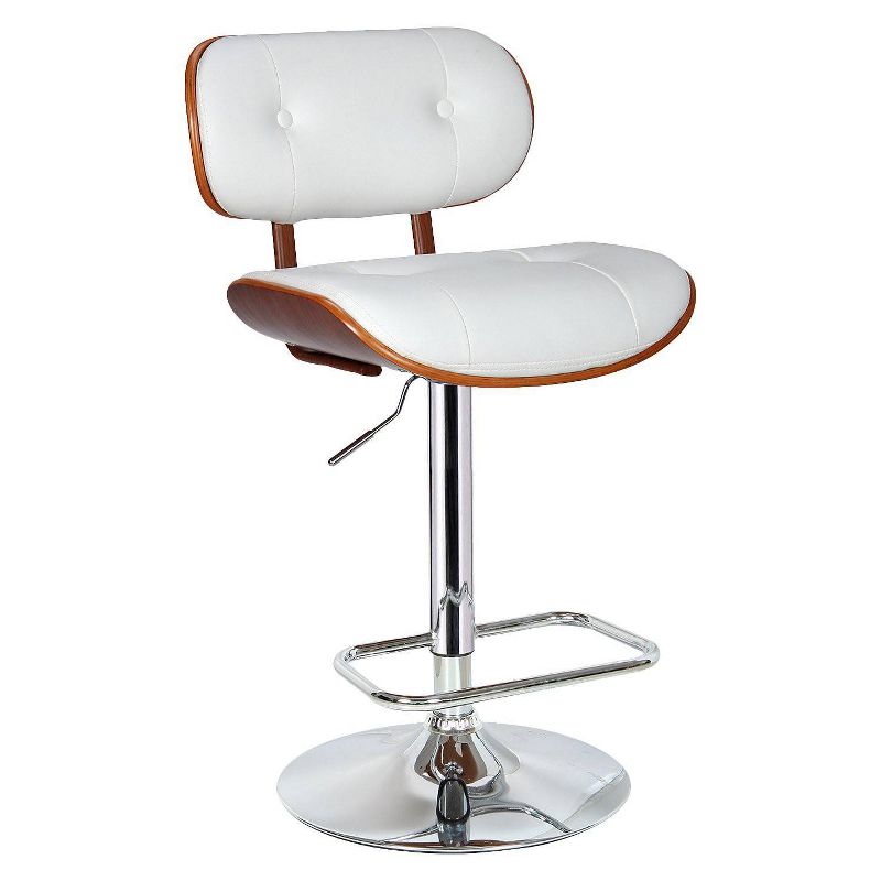 Smuk Adjustable Swivel Barstool Steel/White - Boraam