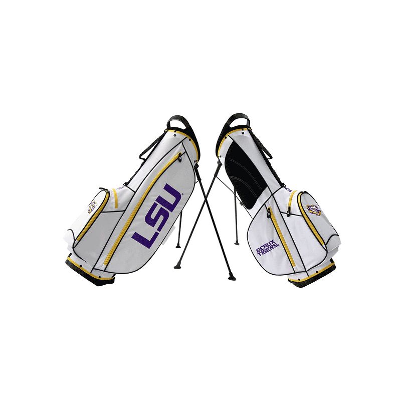 Bridgestone 2019 Collegiate University NCAA 9 In 4 Way Stand Lightweight Golf Bag with Carry Handle, LSU