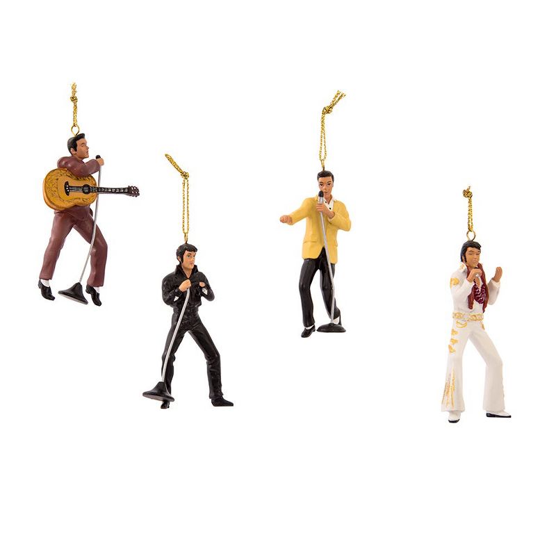 Kurt Adler 2.5-Inch Resin Elvis Presley 4-Piece Ornament Gift Set