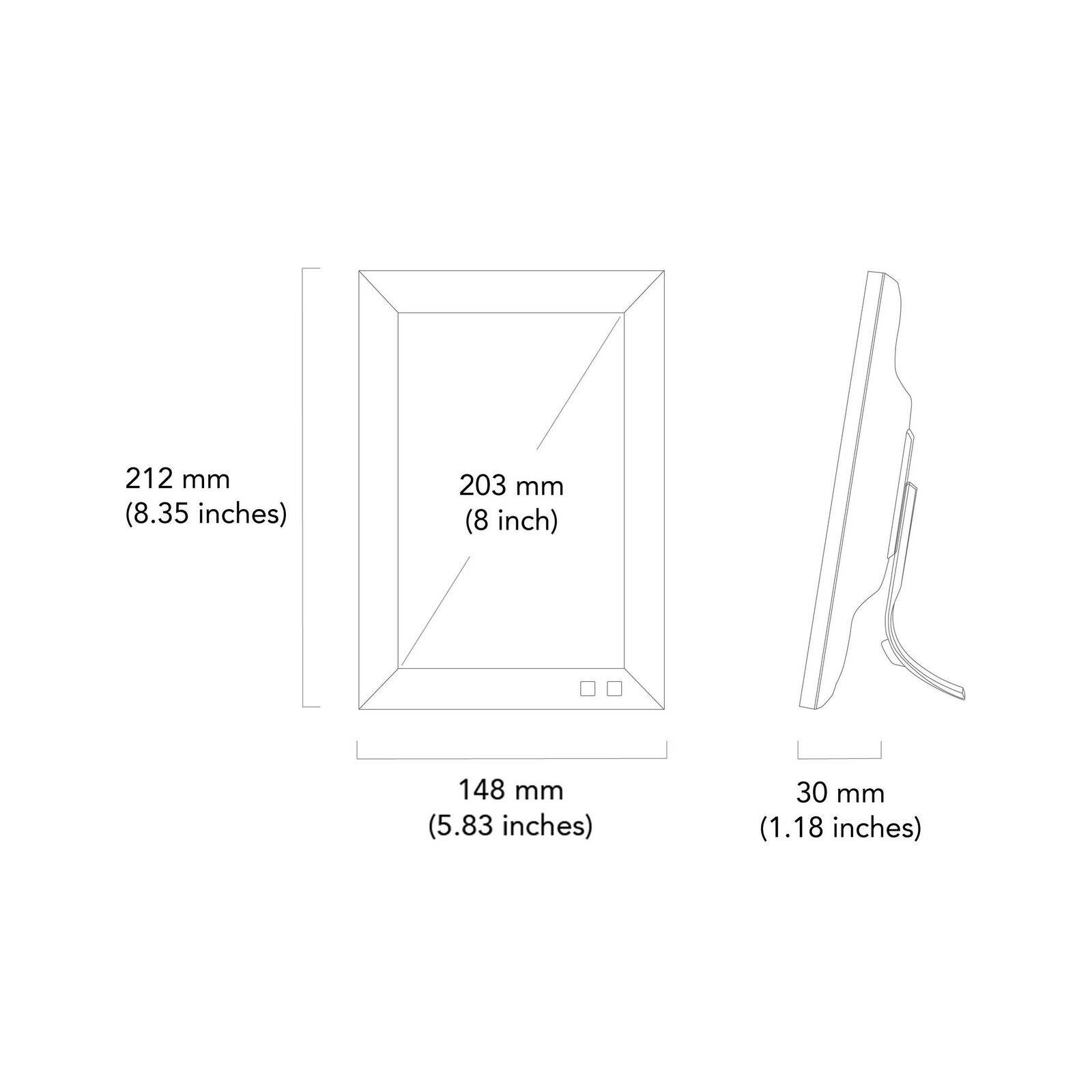 NIX 8 Inch Digital Picture Frame - Portrait or Landscape Stand, HD Resolution...