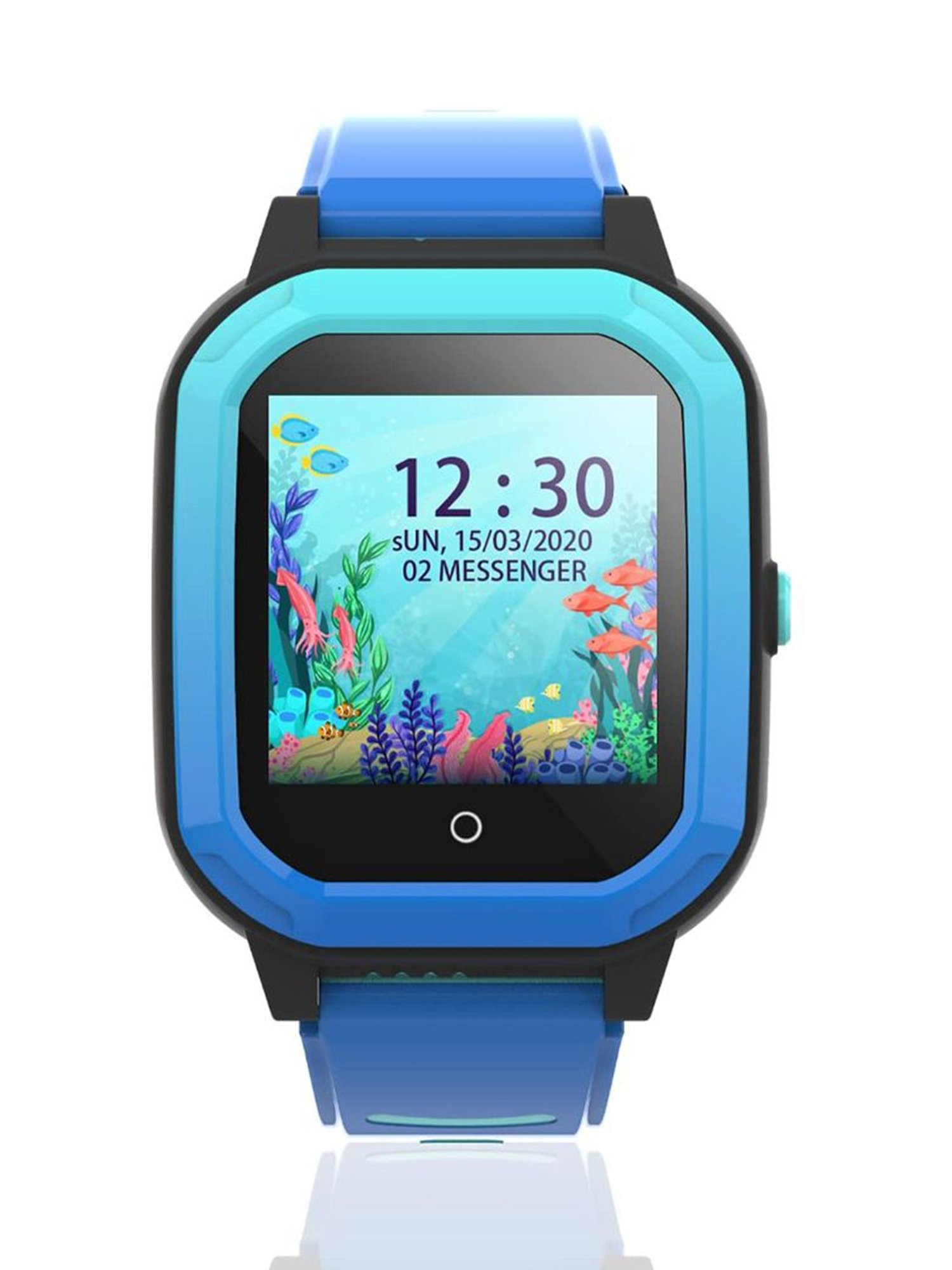 Turet Smartwatch for Kids with HD Display, Camera, SOS Button, Phone & Video Calling (Blue)