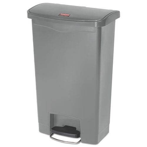 Rubbermaid - FG1883602 - Slim Jim Resin Step-On Container, Front Step Style, 13 gal, Gray