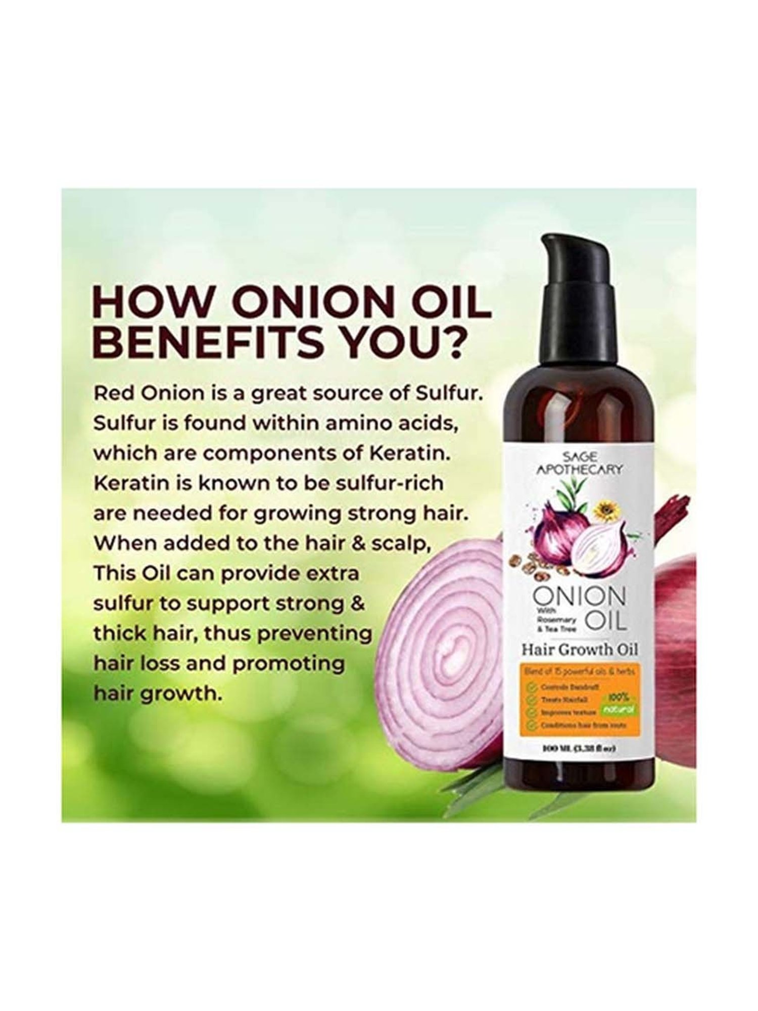 Sage Apothecary Onion Hair Oil - 100 ml