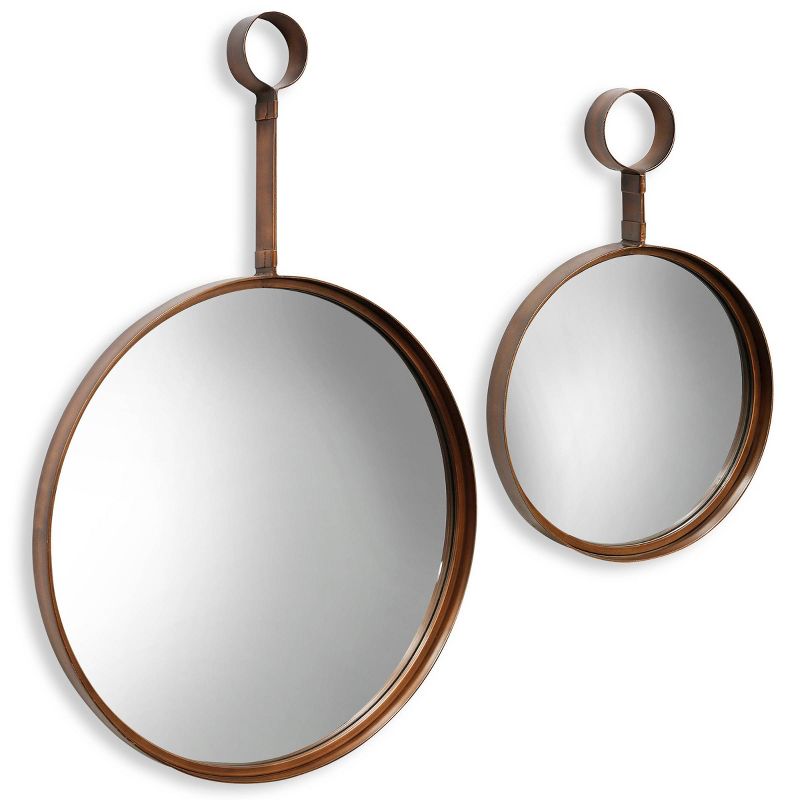 Set of 2 Round Metal Wall Mirrors Bronze - StyleCraft