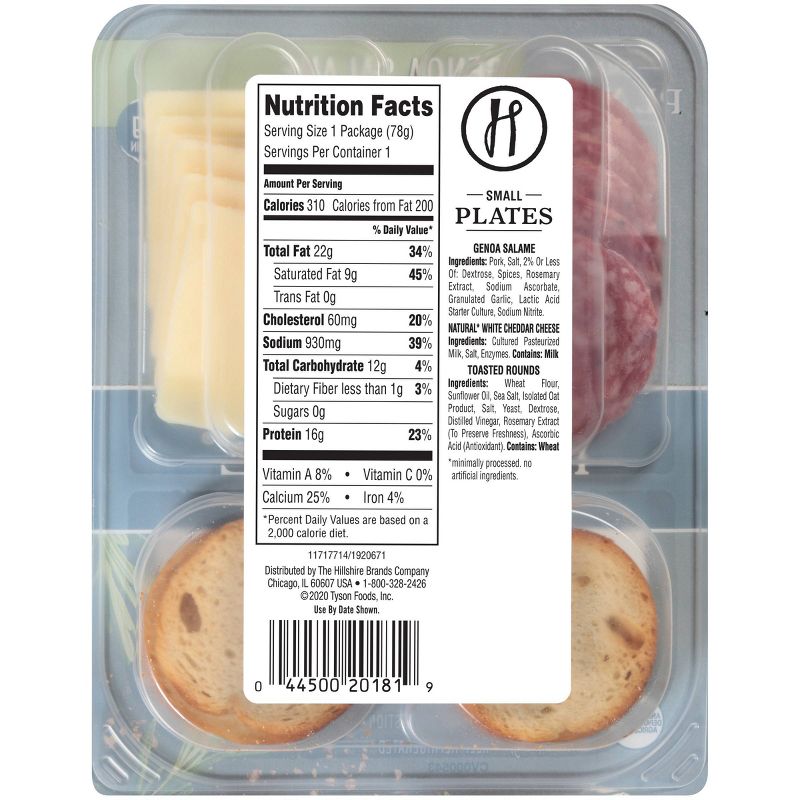 Hillshire Genoa Salame Small Plates - 2.76oz