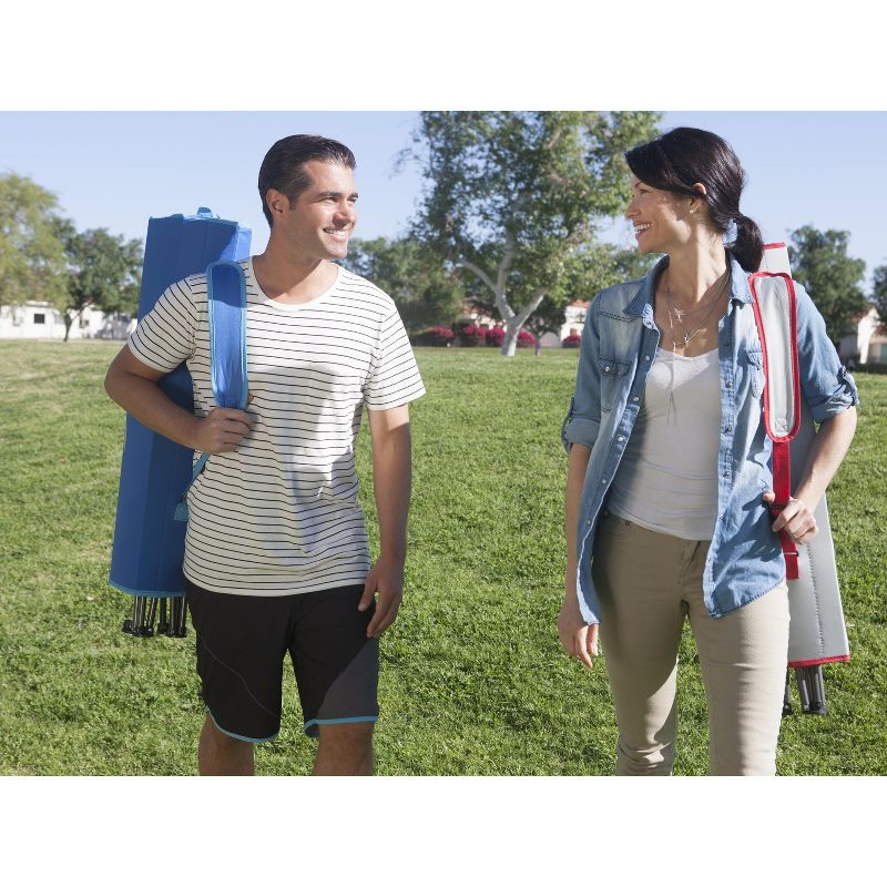 Mac Sports Beach Day Foldable Chaise Lounge Chair & Integrated Pull Cart Combo