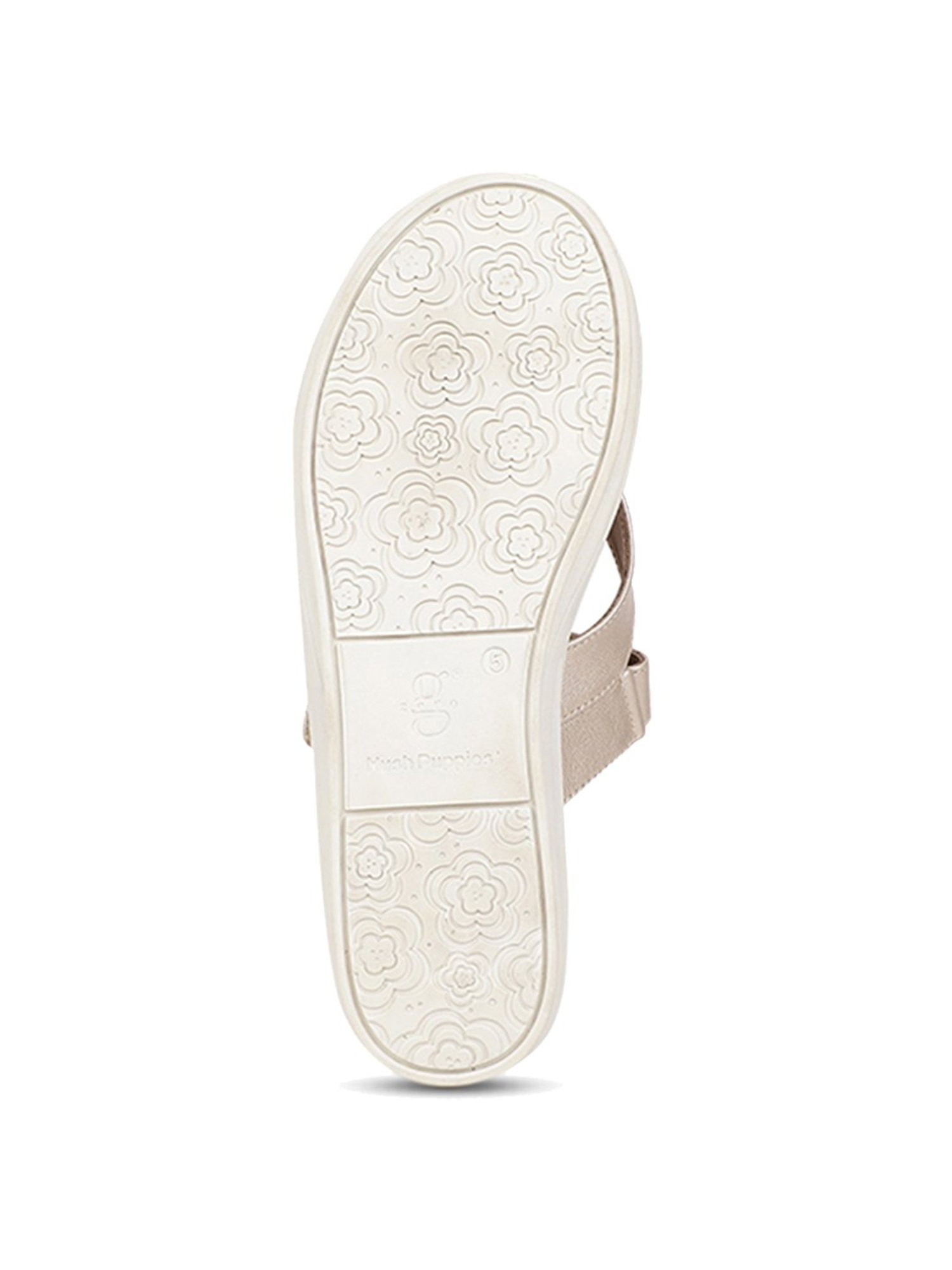 Hush Puppies by Bata Women's Beige Cross Strap Sandals