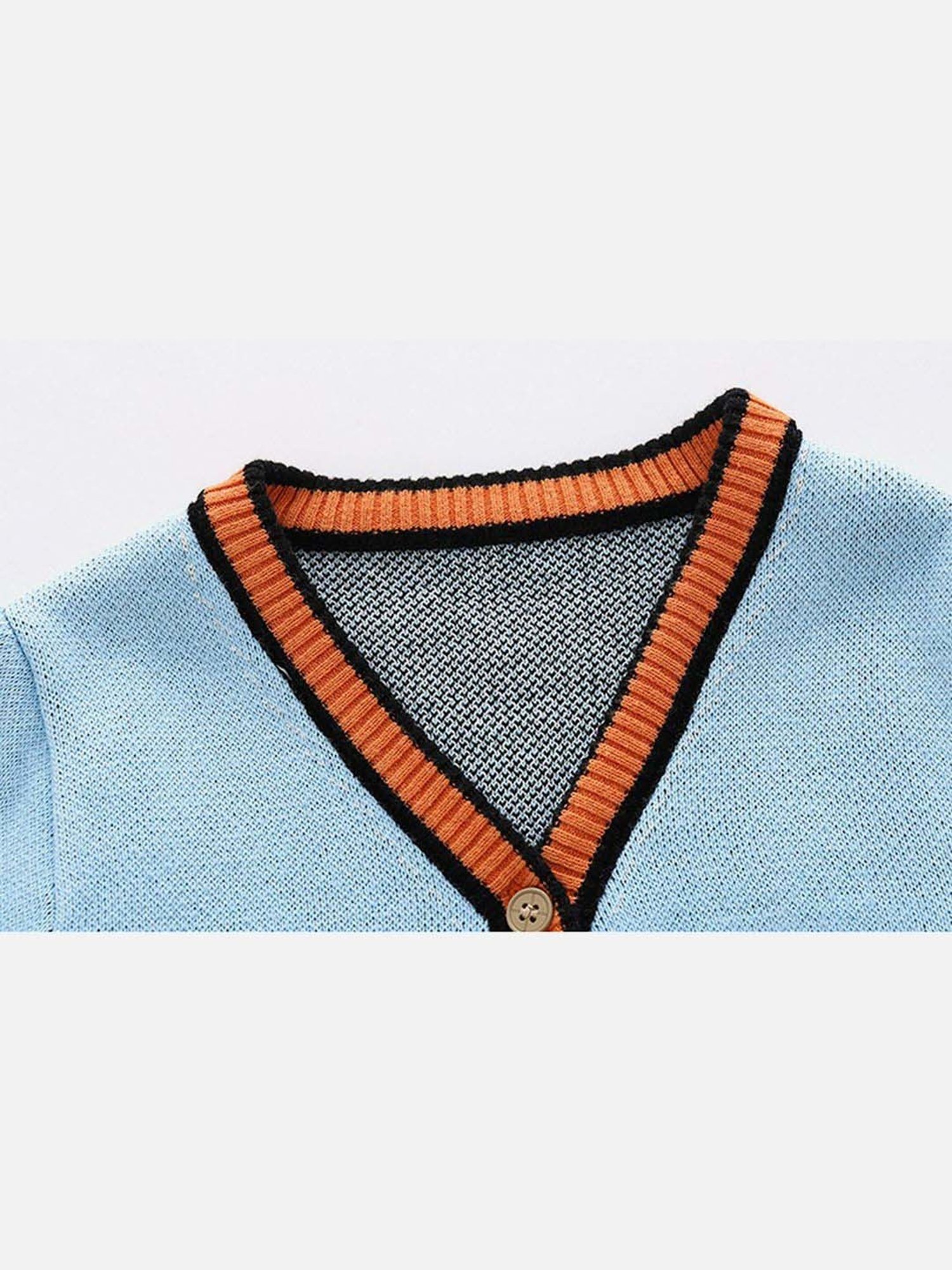 Little Surprise Box Blue Printed Full Sleeves Cardigan