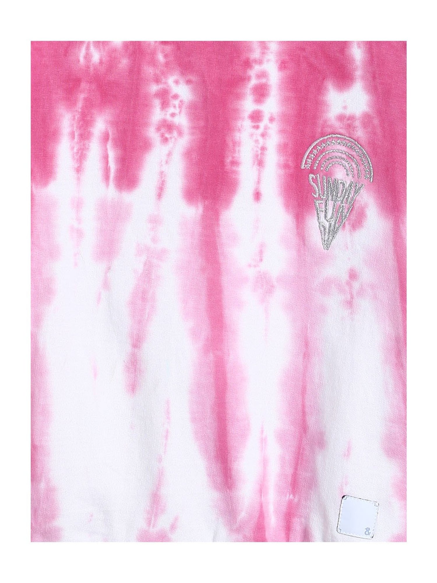 Tales & Stories Kids Pink & White Printed Sweatshirt