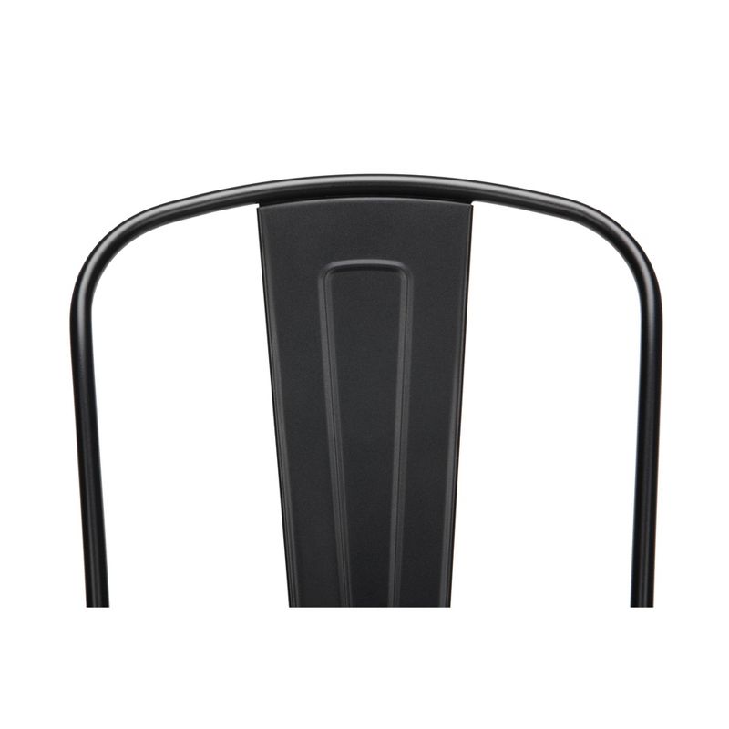 Set of 4 26" Industrial Modern High Back Galvanized Steel Indoor/Outdoor Counter Height Barstool Black - OFM