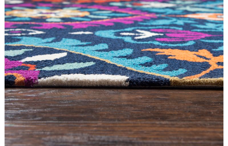 Navy Abstract Tufted Area Rug - (5'x8') - Rizzy Home