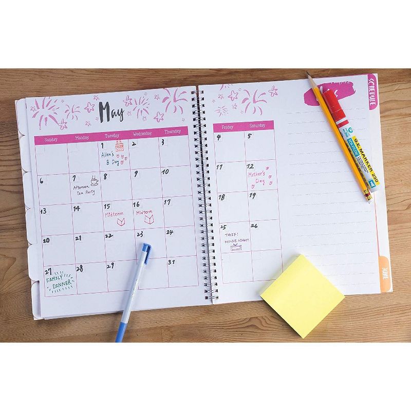 2021-22 Academic Planner 8.5" x 11" Flexible Cover Weekly/Monthly Wirebound Rose - The Home Edit