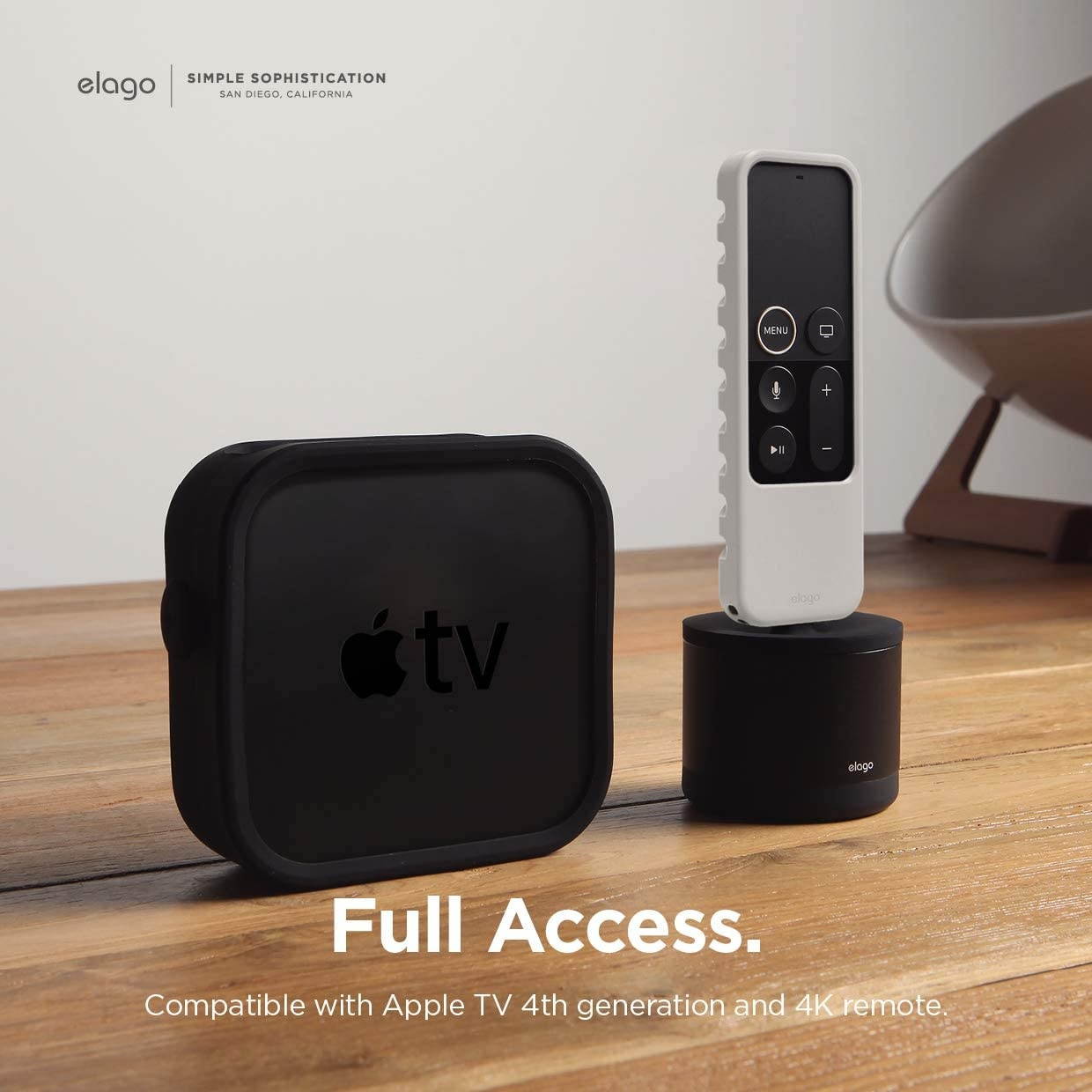 elago R3 Protective Case Compatible with Apple TV Siri Remote 1st Generation (White) - Extra Protection, Durable Silicone, Lanyard Included, Full Access