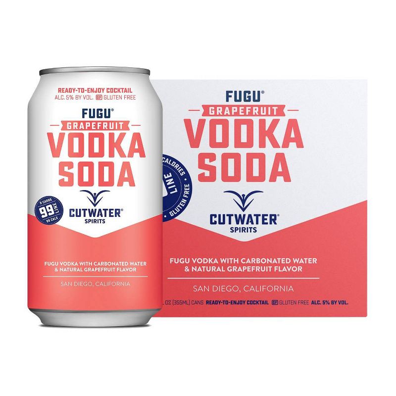 Cutwater Fugu Grapefruit Vodka Soda Cocktail - 4pk/12 fl oz Cans