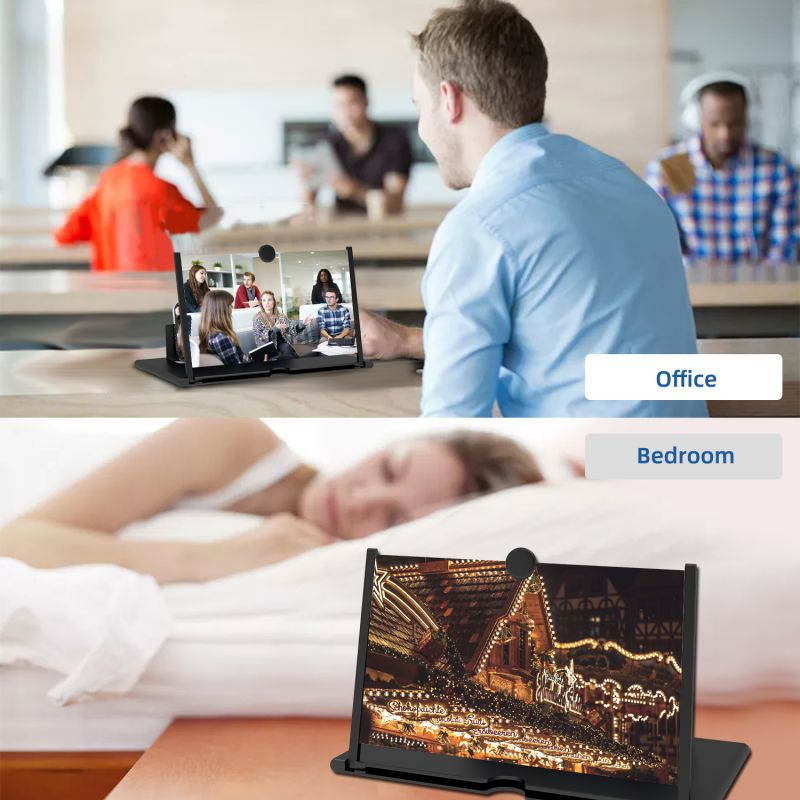 Donwell 12" Mobile Phone Screen Magnifier 3D HD Video Amplifier Pull-out Stand Bracket For Apple iPhone 11/11Pro/11Pro Max/12/12 Pro/12 Pro Max,For Samsung Galaxy Note 20/20 Ultra/Note 10+/10+5G