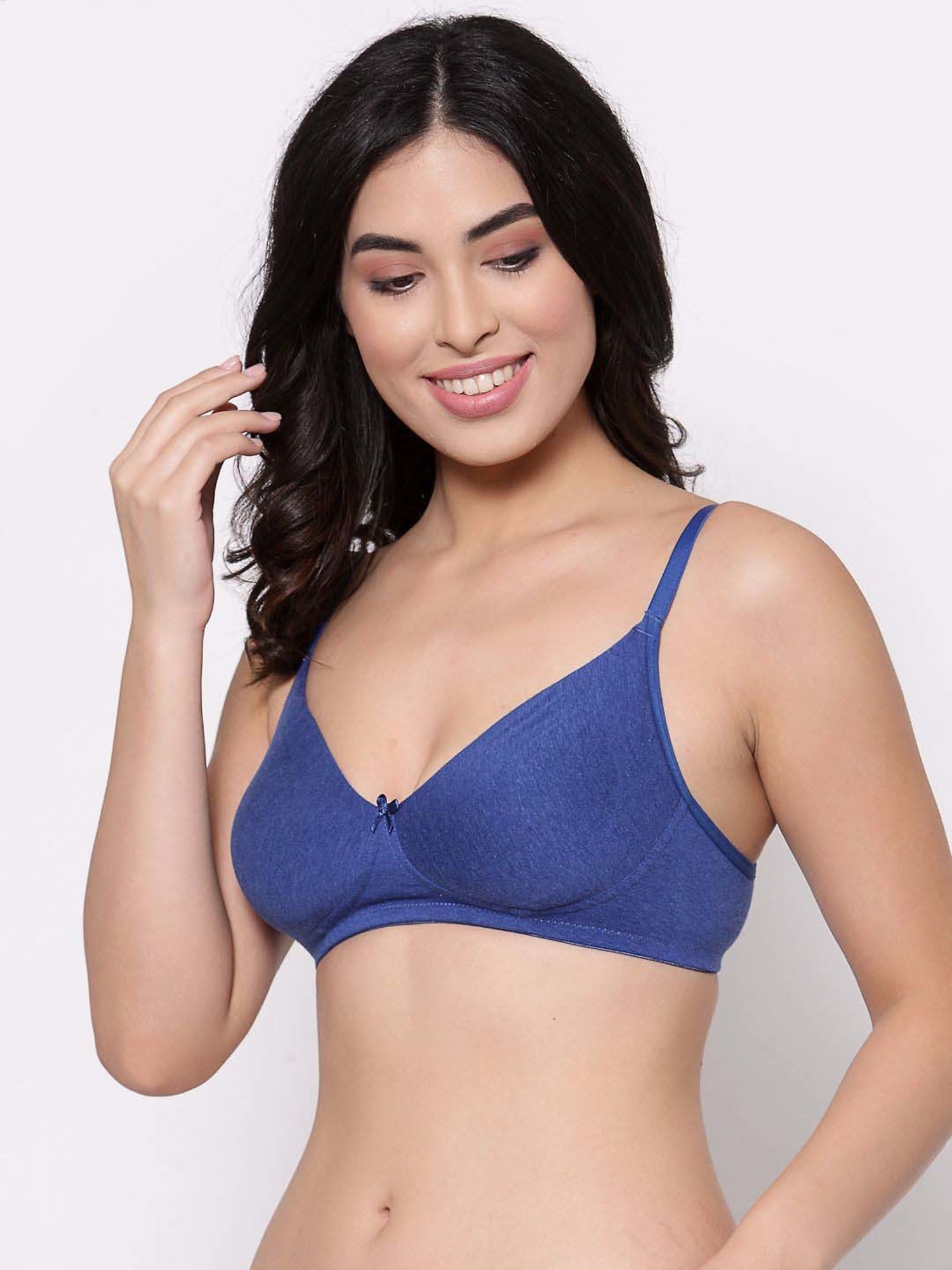 Inner Sense Blue & Green Cotton Seamless Bra - Pack Of 3