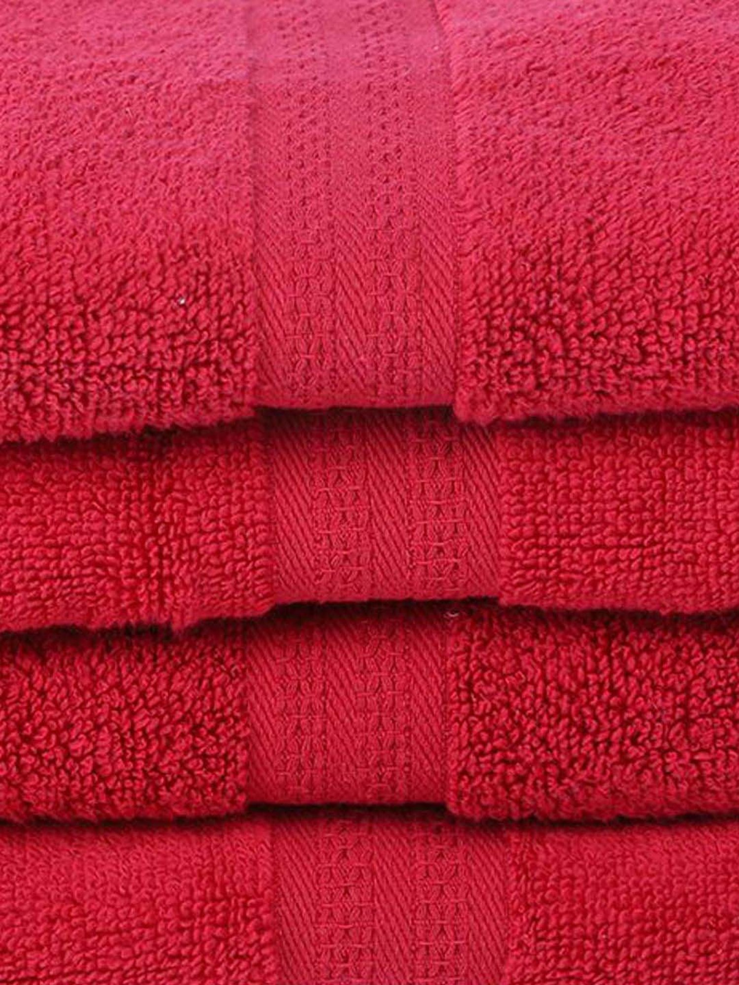 BIANCA Zero-Twist 100% Cotton Ultra-Fluffy Towels -4pc Hand Towel (paradiso) solid-burgundy