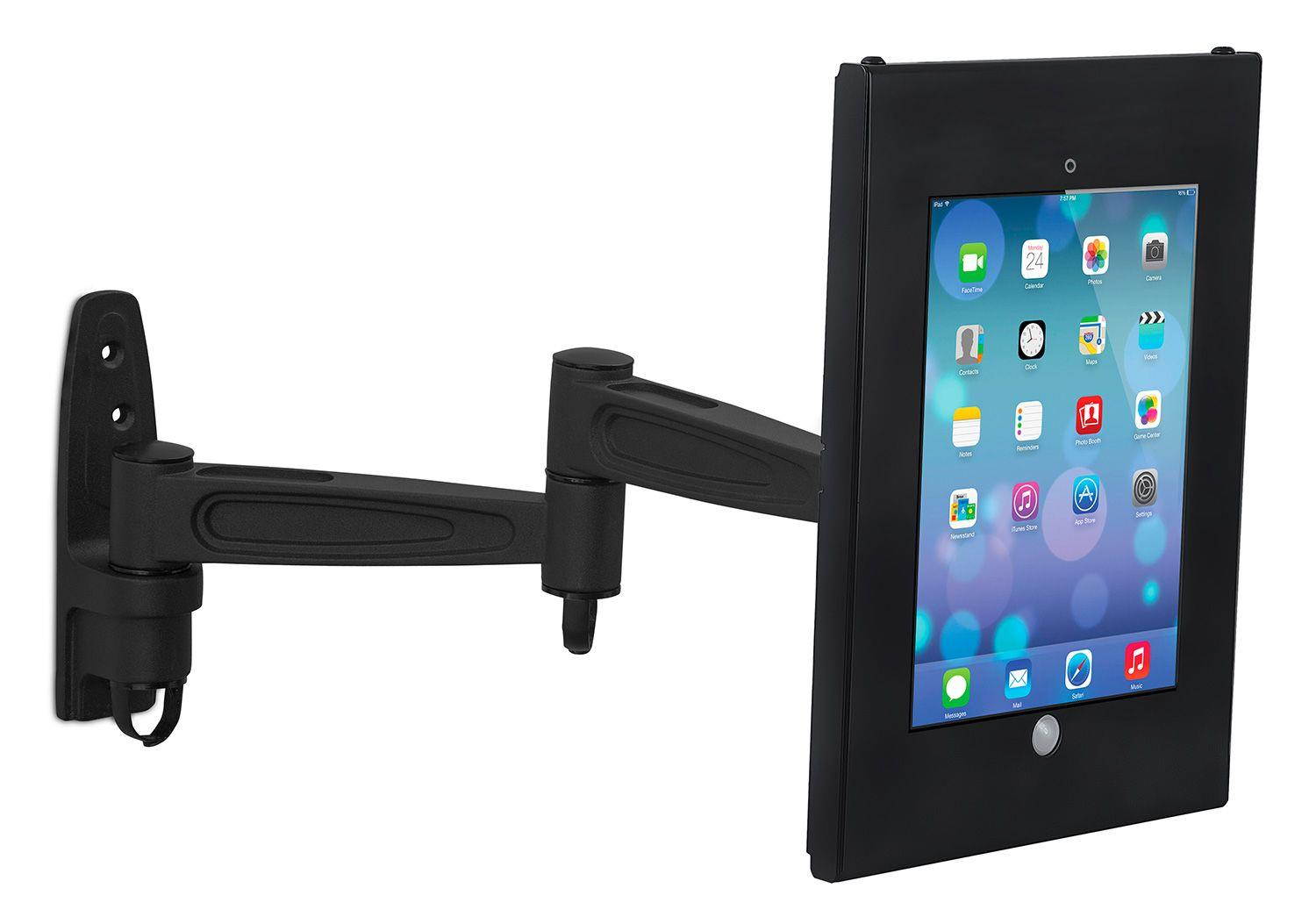 Mount-It! Swing Arm iPad Wall Mount | Secure Tablet Kiosk Wall Mount for iPad 9.7 | Black
