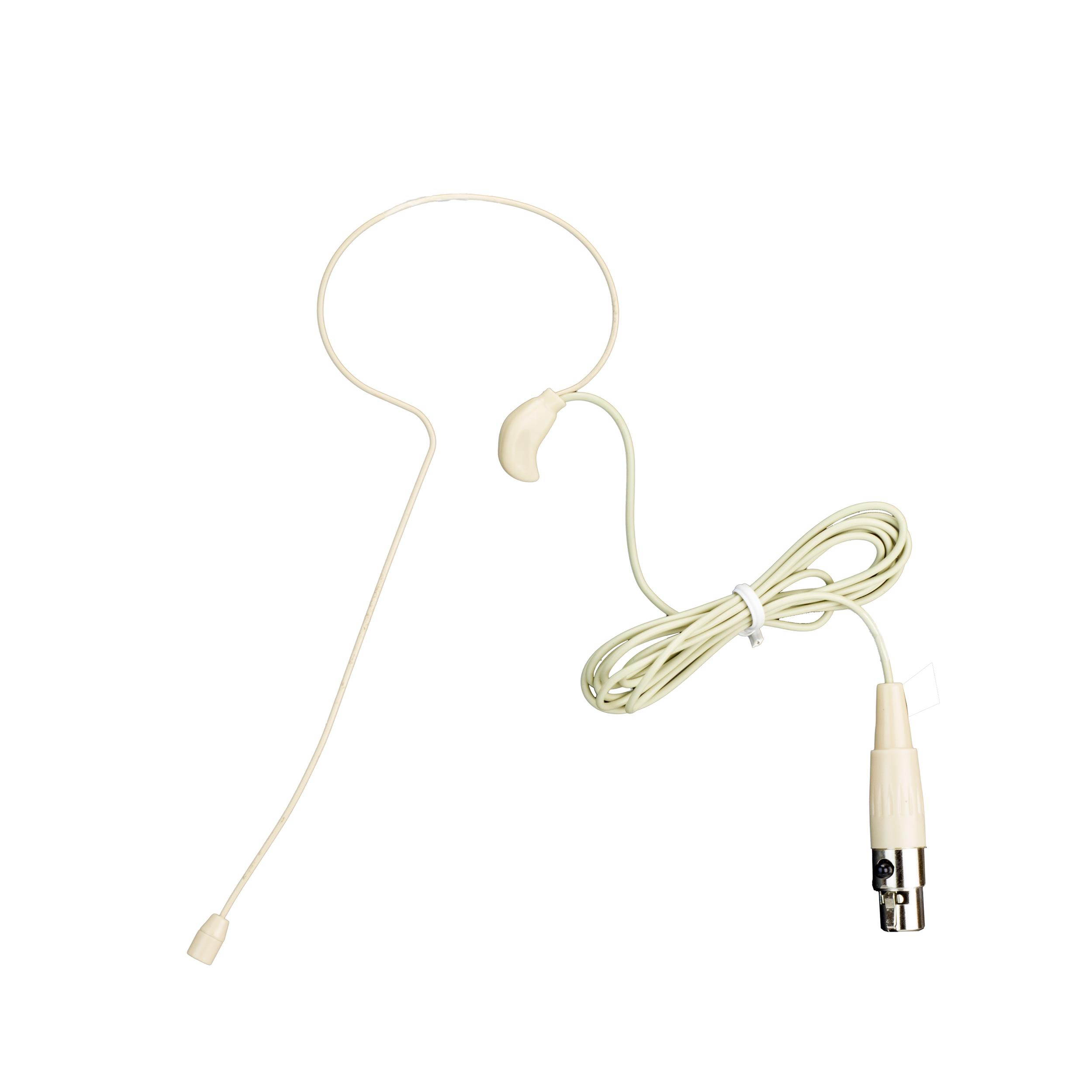 Nady HM-35 Omnidirectional Headworn Condenser Microphone - Small and lightweight, minimum visibility, Ideal for singers, performers, DJs, television announcers, etc. mini-xlr connection, Biege color