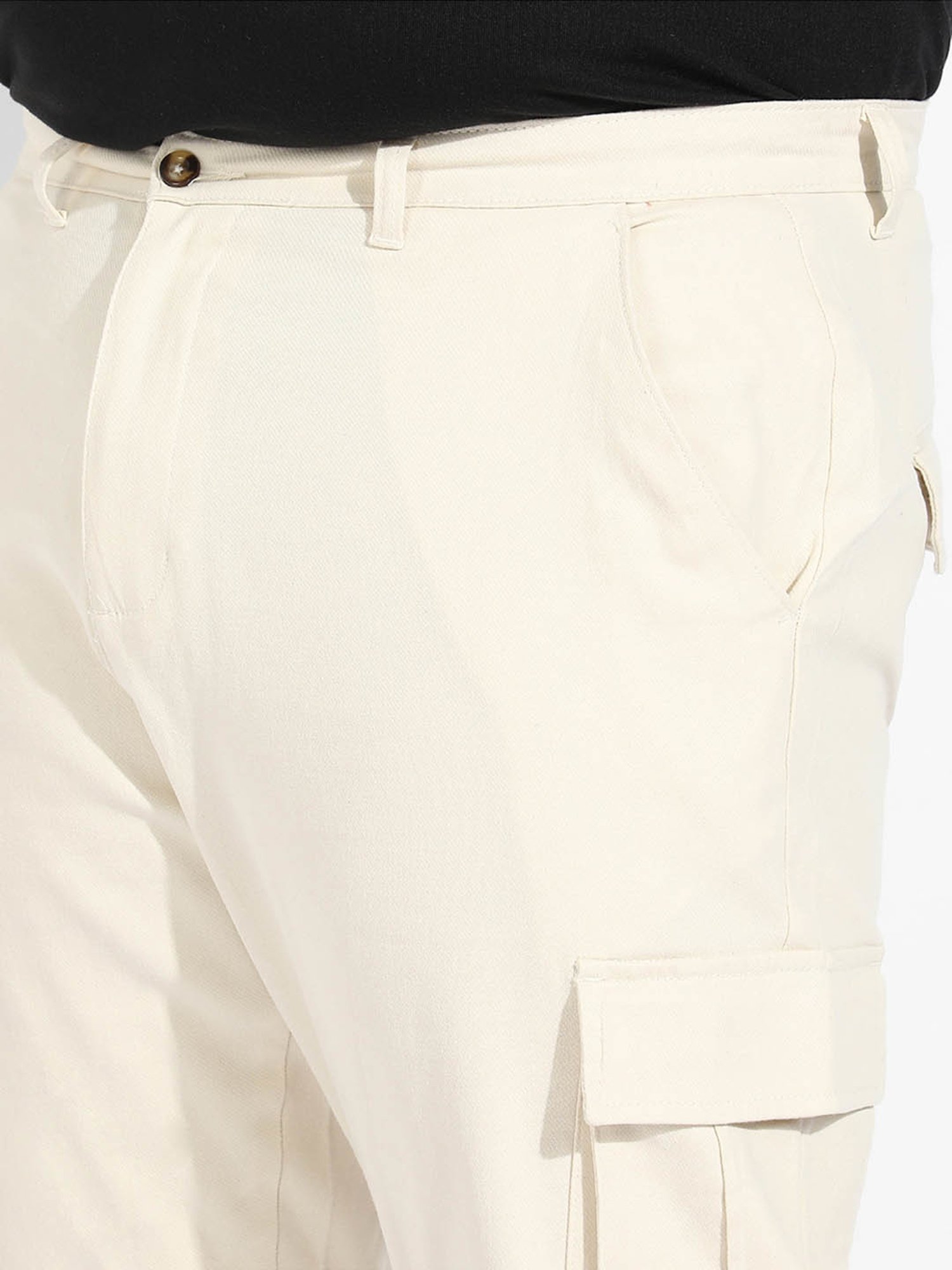 Instafab Plus Yellow Regular fit Plus Size Cargos