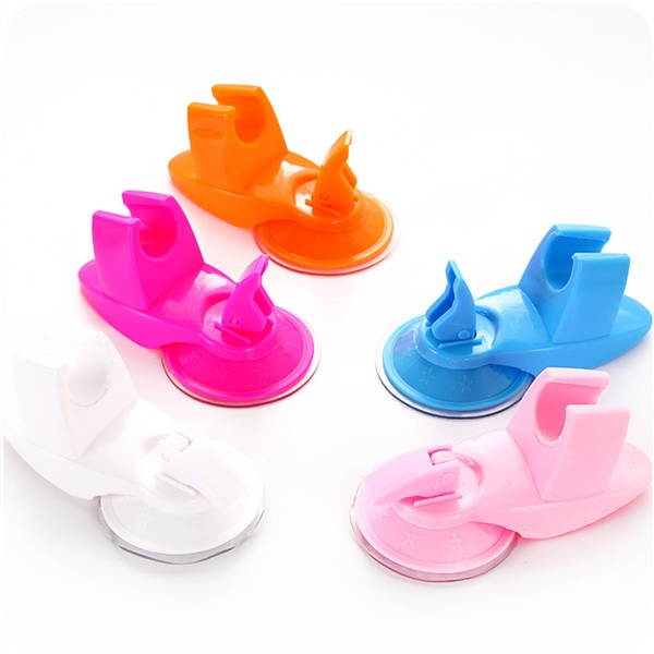 New Shower Room Bathroom Suction Type Chuck Holder Fixed Wall Mount Bracket (Orange)