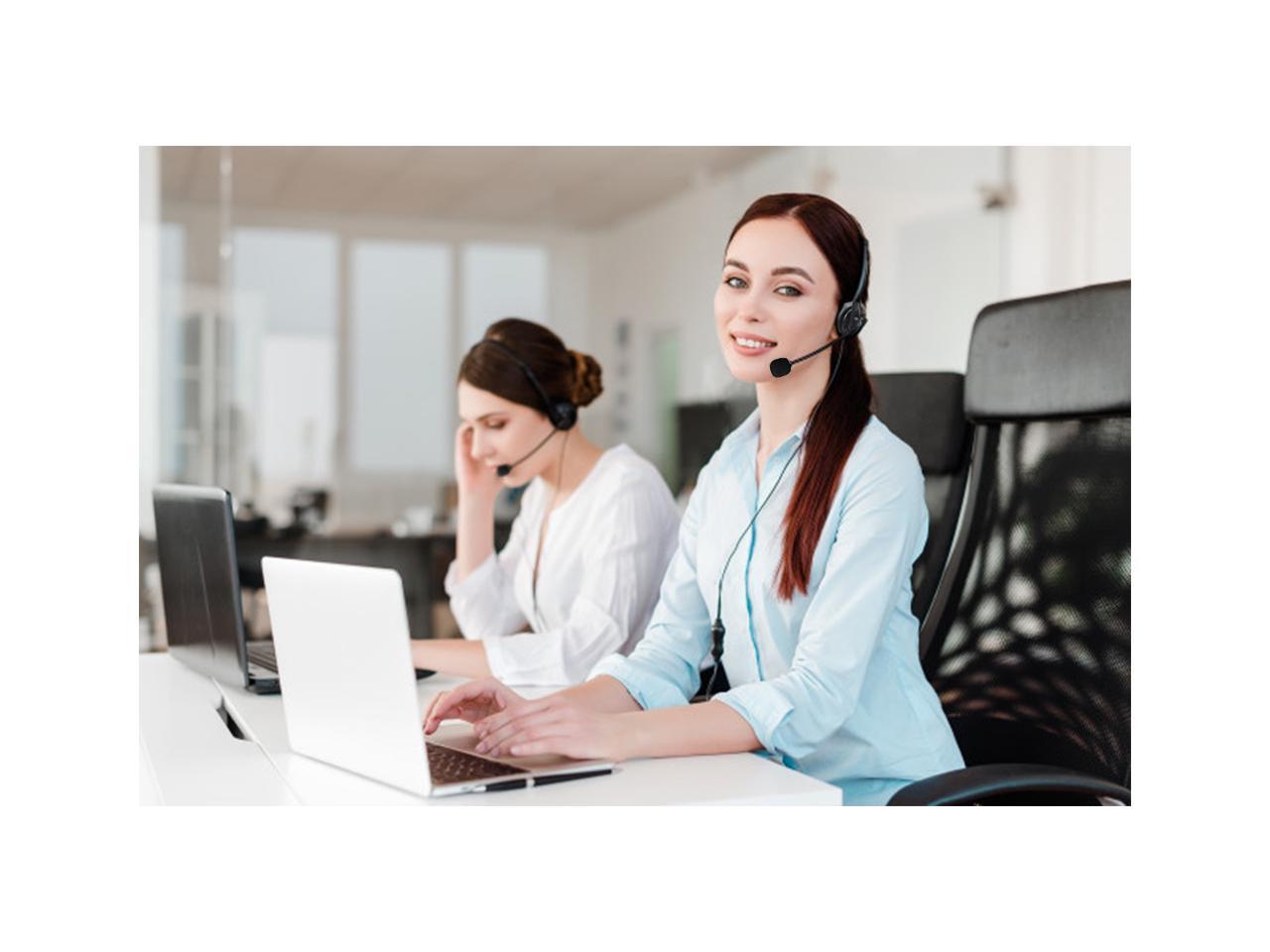 Ackmioxy USB Telephone Headset with Microphone Computer PC Headset Business Headphone for Skype Chat, Link, Online Learing, Conference Calls, Voice Chat, Softphones Call, Gaming etc for PC Laptops