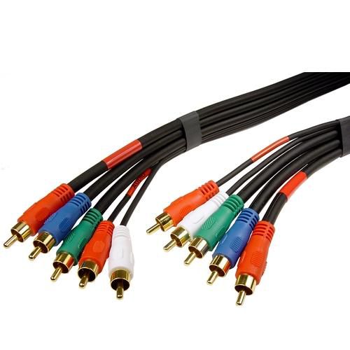 CABLES UNLIMITED AUD-1380-06W 6 ft. 5 RCA to 5 RCA Component A/V Cable
